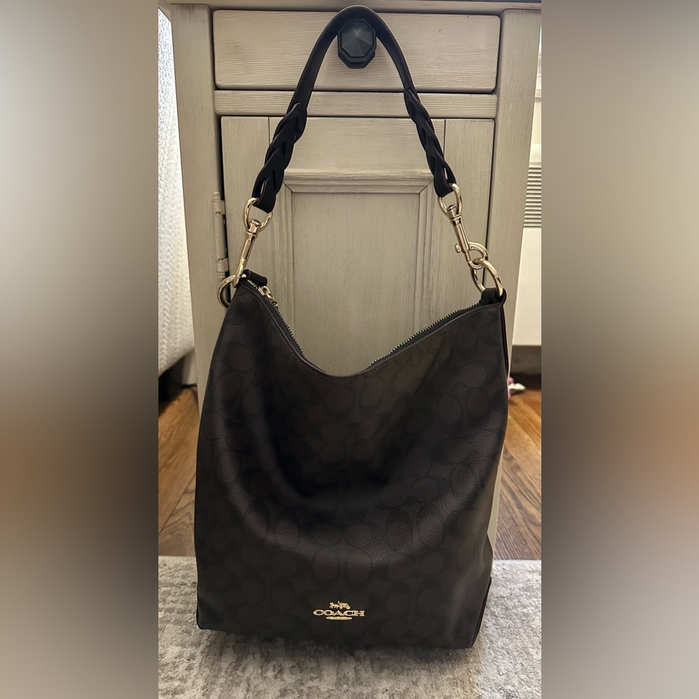 Coach Brown Pebbled Leather Shoulder Bag